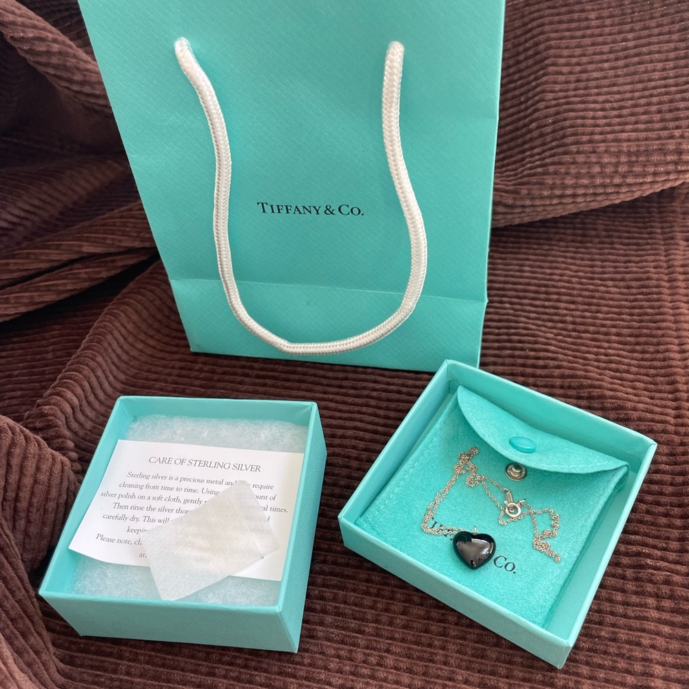 Tiffany & Co. Onyx Heart Necklace